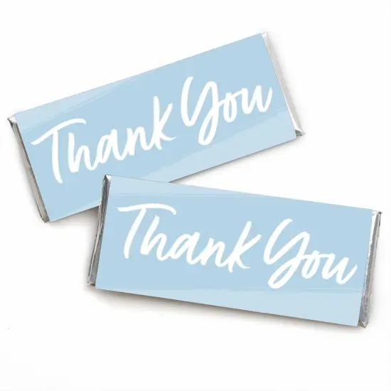 Big Dot of Happiness Dusty Blue Elegantly Simple - Candy Bar Wrapper Guest Party Favors - Set of 24 {1}