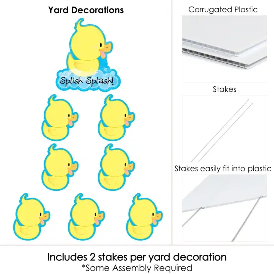 Big Dot of Happiness Ducky Duck - Yard Sign & Outdoor Lawn Decorations - Baby Shower or Birthday Party Yard Signs - Set of 8 {6}