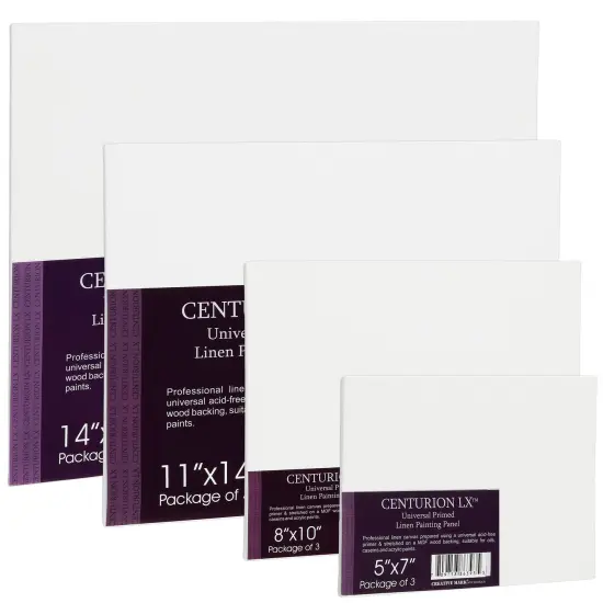 Centurion Universal Acrylic Primed Linen Panels -Canvases for Painting - 3 pack of Canvases for Oils, Acrylics, Water-Mixable Oils, and More {2}