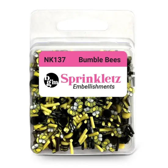 Buttons Galore Sprinkletz Embellishments for Crafts, Tiny Polymer Clay Shapes & Unique Designs- Bumble Bees -3 Pack {3}