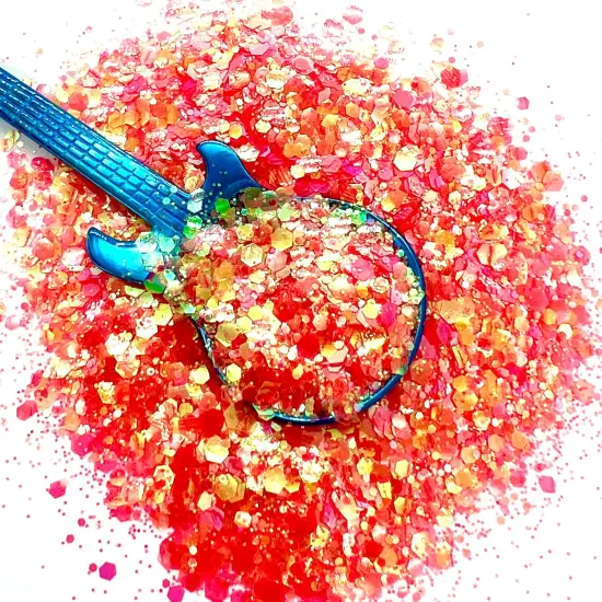 Ruby Red Grapefruit Premium Pixie for Poxy Iridescent Chunky Glitter Mix {1}