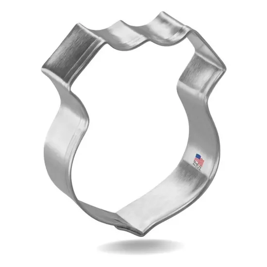 Mini Police Shield or Highway Sign Cookie Cutter 1.75", CookieCutter.com, Tin Plated Steel, Handmade in the USA {1}