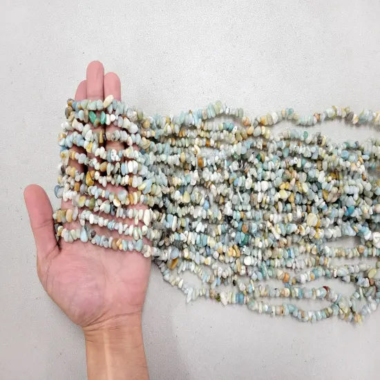 Tumbled Freeform Drilled Crystal Beads Amazonite {3}