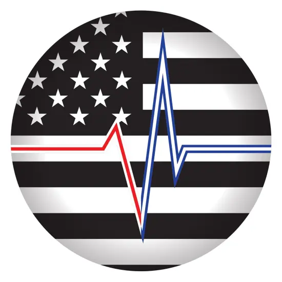 Heartbeat w/Flag Button, (Pack of 6) {1}