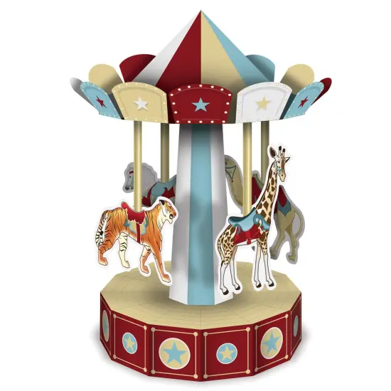 3-D Vintage Circus Carousel Centerpiece, (Pack of 12) {1}