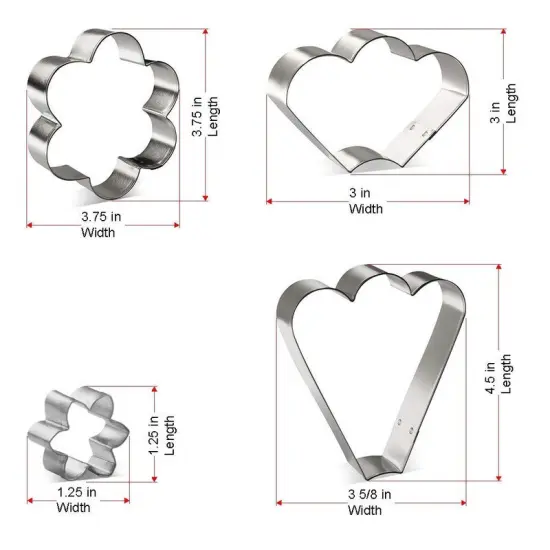 CookieCutter.com Mother's Day Cookie Platter 4 Pc Set HS0454 - Flower Theme Cookie Platter, Tin Plate Steel, Made in the USA {2}