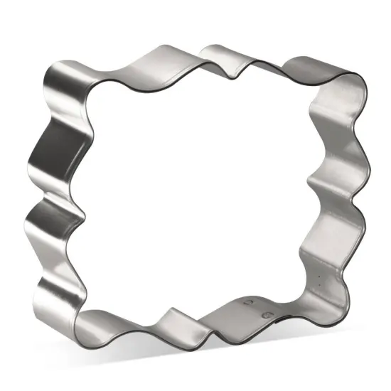 Fancy Rectangle Plaque Cookie Cutter 4 in B1572, CookieCutter.com, Tin Plated Steel, Handmade in the USA {1}