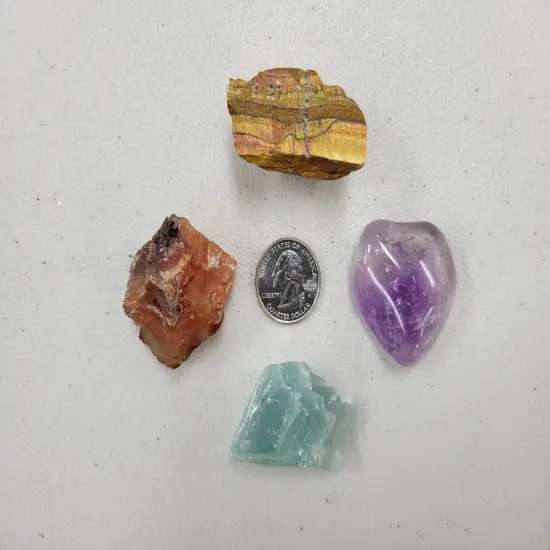 Crystals For Capricorn Zodiac Sign, Amethyst Tiger's Eye Carnelian Fluorite {2}