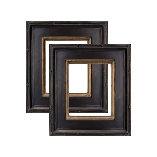Creative Mark Museum Plein Aire Ornate Picture Frame - 15x30" - Antique Black W/ Gold - Pack of 2, High-End Antique Style Frames - Open Back with No Glass or Backing {1}