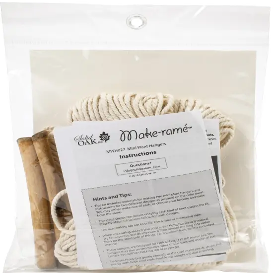 Solid Oak Macrame Plant Hanger Kit-Two Minis {3}