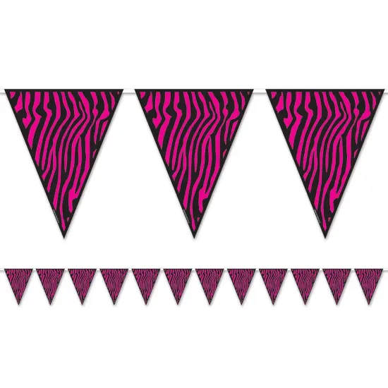 Zebra Print Pennant Banner (Pack of 12) {1}
