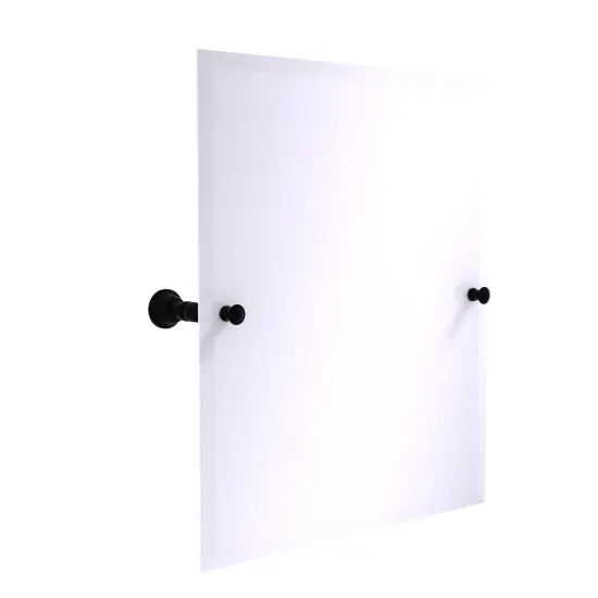 Carolina Collection Frameless Rectangular Tilt Mirror With Beveled Edge - Matte Black {1}