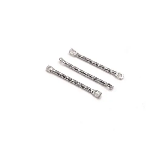 4, 20 or 50 Pieces: Silver Toned 17x2mm Decorative Bar Connectors {1}