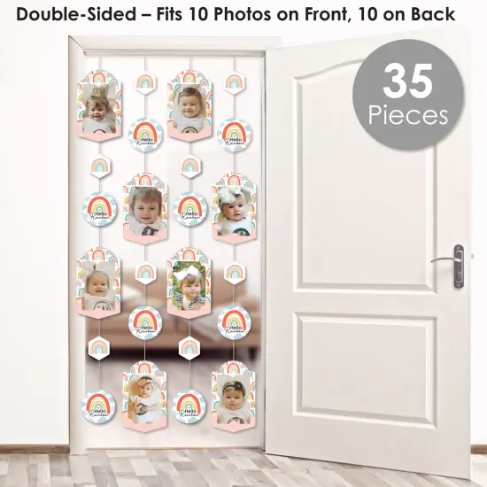 Big Dot of Happiness Hello Rainbow - Boho Baby Shower and Birthday Party Vertical Photo Garland 35 Pieces {3}