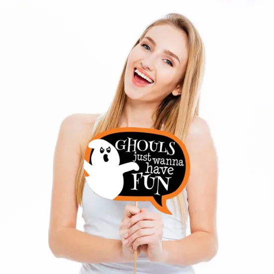 Big Dot of Happiness Funny Spooky Ghost - Halloween Party Photo Booth Props Kit - 10 Piece {5}