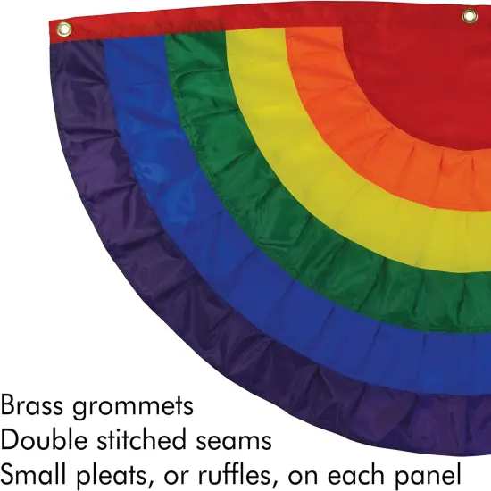 In the Breeze 3706 - Rainbow Ruffle Bunting - Outdoor Rainbow Decoration {4}