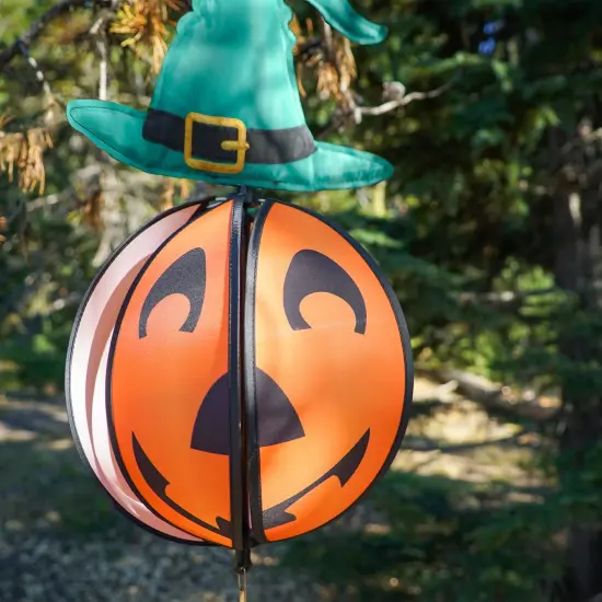 In the Breeze Pumpkin with Hat Hanging Ball Spinner, Halloween Wind Spinner, 2497 {4}