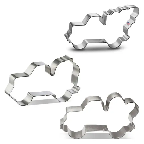CookieCutter.com Holiday Truck Cookie Cutter 3 Piece Set, Truck with Tree, Pumpkin, Heart, USA {3}