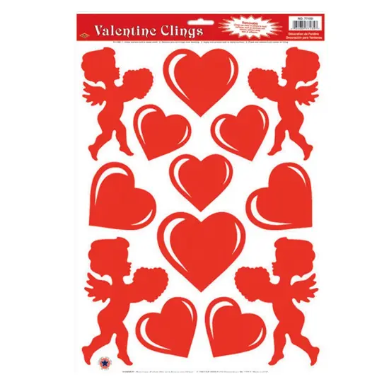 Heart & Cupid Clings (Pack of 12) {1}