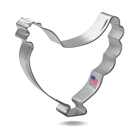 Chicken Cookie Cutter 3.75 in, CookieCutter.com, Tin Plated Steel, Handmade in the USA {1}