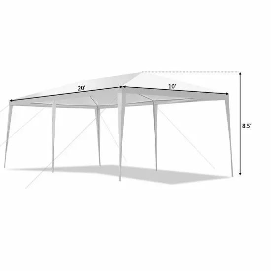 Costway 10'x20' Canopy Tent Heavy Duty Wedding Party Tent 4 Sidewalls W/Carry Bag {3}