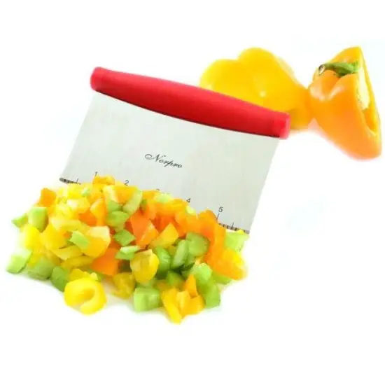 Norpro 6" Grip-EZ Handle Stainless Steel Food Chopper / Scrapper - Red {2}