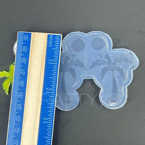 Tropical Palm Dangle Earring Silicone Mold (C13) {3}