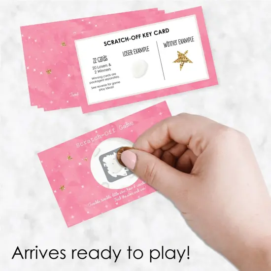 Big Dot of Happiness Pink Twinkle Twinkle Little Star - Baby Shower or Birthday Party Game Scratch Off Cards - 22 Count {3}