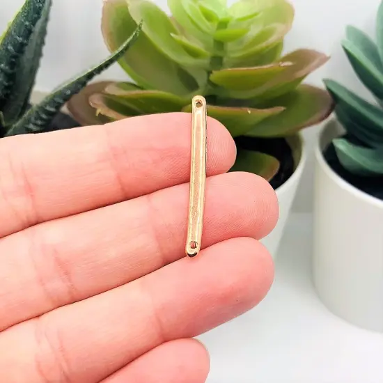 4, 20 or 50 Pieces: Rose Gold 33x3mm Simple Minimalist Bar Connectors {3}