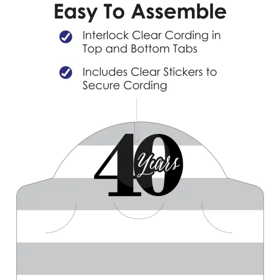 Big Dot of Happiness We Still Do - 40th Wedding Anniversary - Anniversary Party Vertical Photo Garland 35 Pieces {6}