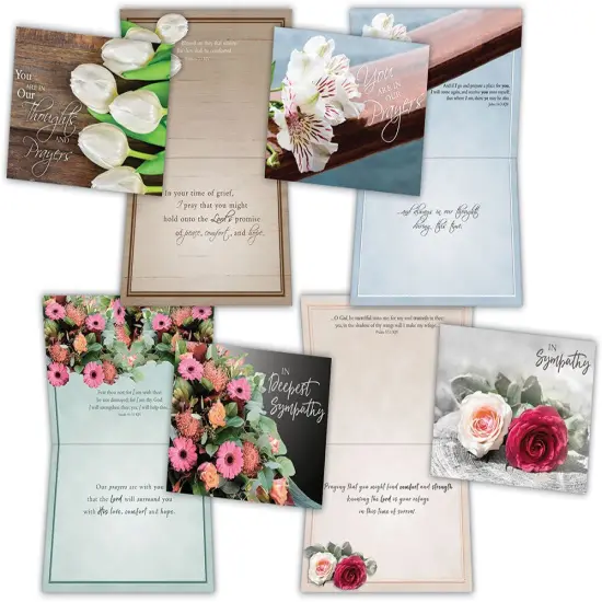 Sympathy Bouquets - Assorted Sympathy Cards, Box of 12 {1}
