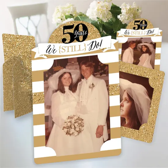 Big Dot of Happiness We Still Do - 50th Wedding Anniversary - Anniversary Party 4x6 Picture Display - Paper Photo Frames - Set of 12 {1}