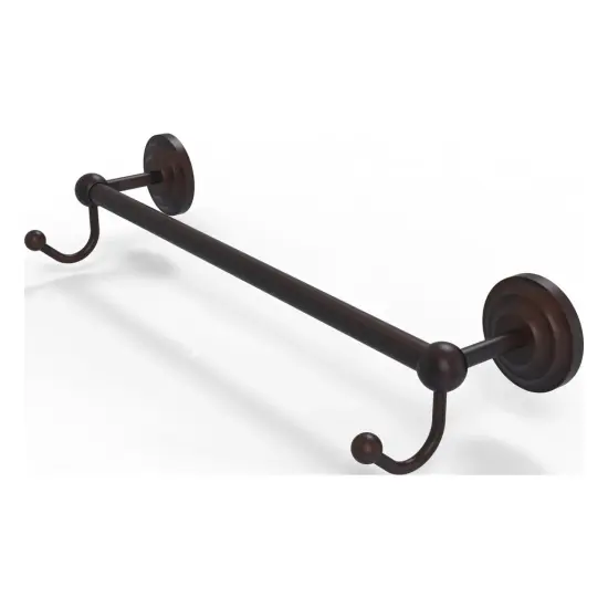 Prestige Que New Collection 18 Inch Towel Bar With Integrated Hooks - Pqn-41-18-Hk-Vb {1}