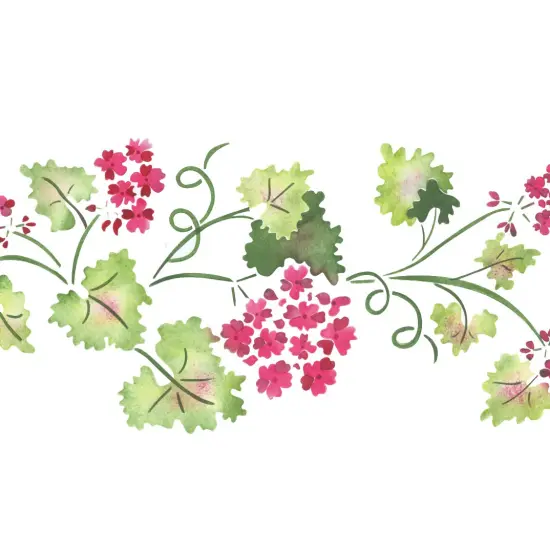 Small Geranium Wall Stencil | 2946 by Designer Stencils | Floral Stencils | Reusable Art Craft Stencils for Painting on Walls, Canvas, Wood | Reusable Plastic Paint Stencil for Home Makeover | Easy to Use & Clean Art Stencil {2}