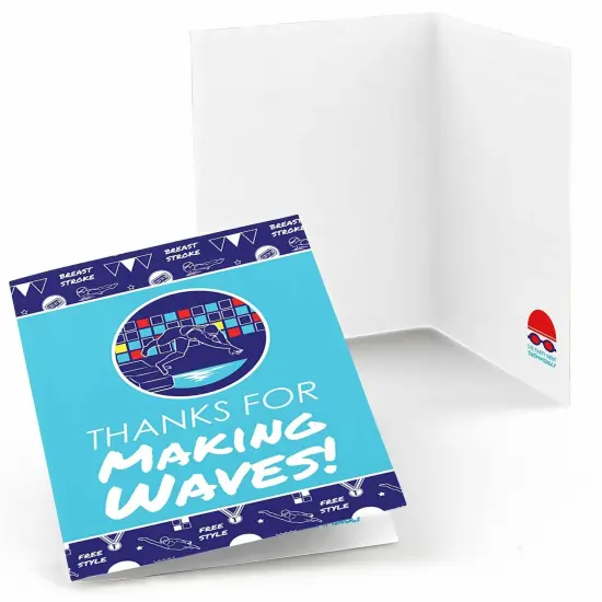 Big Dot of Happiness Making Waves - Swim Team - Swimming Party or Birthday Party Thank You Cards (8 count) {1}