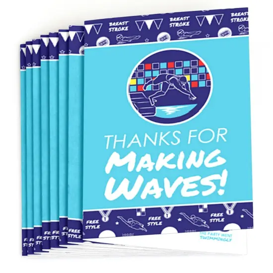 Big Dot of Happiness Making Waves - Swim Team - Swimming Party or Birthday Party Thank You Cards (8 count) {3}