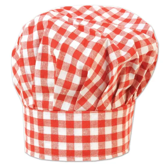 Gingham Fabric Chef's Hat (Pack of 12) {1}