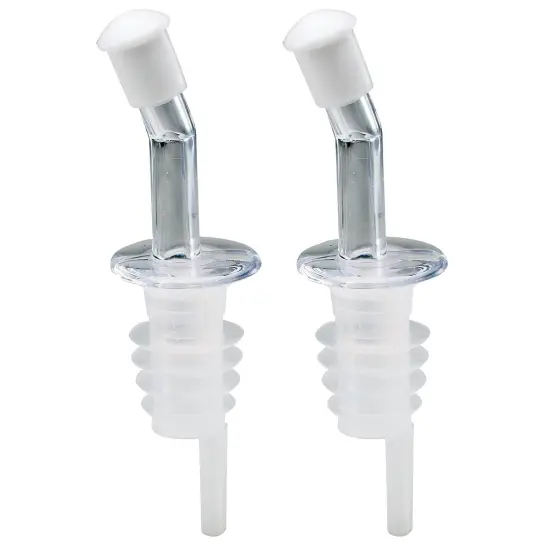 HIC Bottle Pourer Stopper with Cap 2 Pack - Wine Liquor Oil Vinegar Dispenser Pour Spout {1}