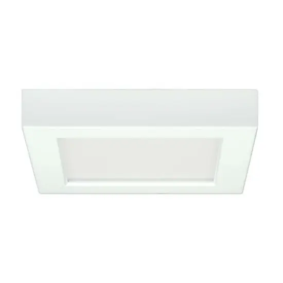10.5w 5.5-in Flush Mount LED Fixture 2700K Square Shape White Finish 120v Warm White {1}