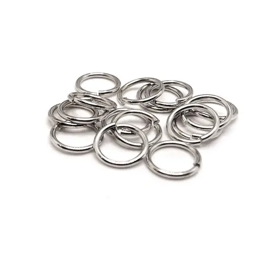 100, 500 or 1,000 Pieces: 8 mm Antique Silver Rhodium Plated Open Jump Rings, 18g {1}