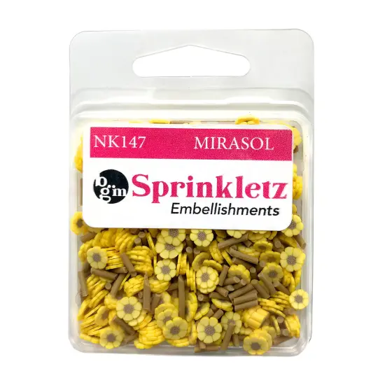 Buttons Galore Sprinkletz Embellishments for Crafts, Tiny Polymer Clay Shapes & Unique Designs - Mirasol - 3 Pack {3}