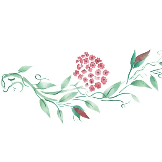 Floral Vine Wall Stencil | 2815 by Designer Stencils | Floral Stencils | Reusable Art Craft Stencils for Painting on Walls, Canvas, Wood | Reusable Plastic Paint Stencil for Home Makeover | Easy to Use & Clean Art Stencil {2}