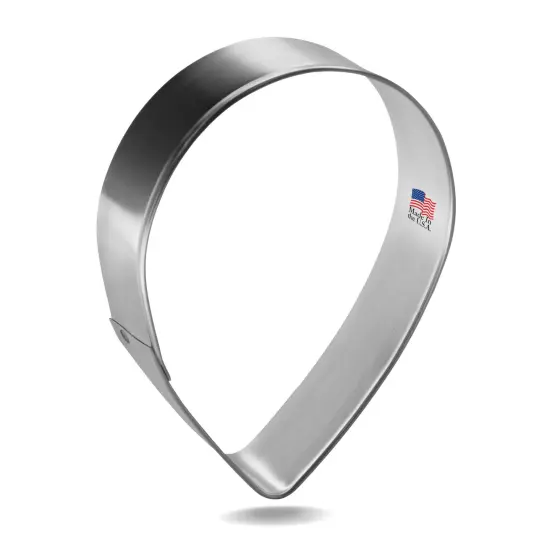 Tear Drop Cookie Cutter 3 7/8 in, CookieCutter.com, Tin Plated Steel, Handmade in the USA {1}