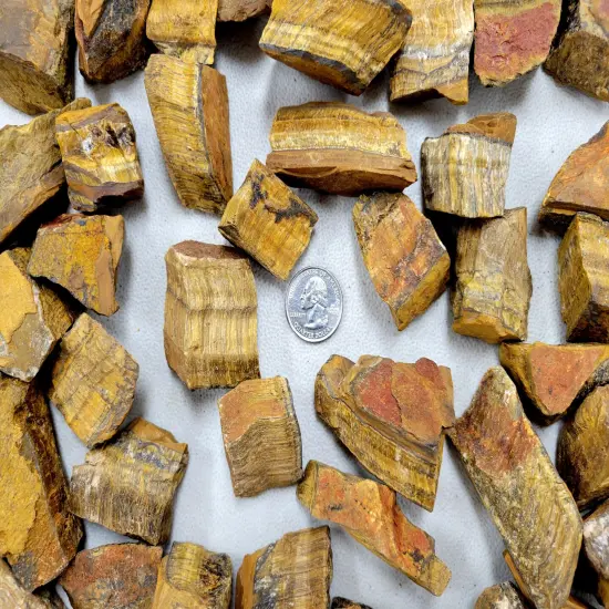 Golden Tigers Eye Crystals - Rough Stones Bulk {3}