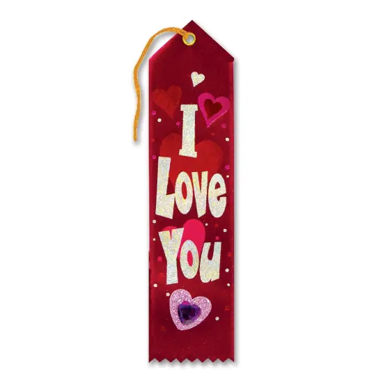 I Love You Jeweled Ribbon (Pack of 6) {1}