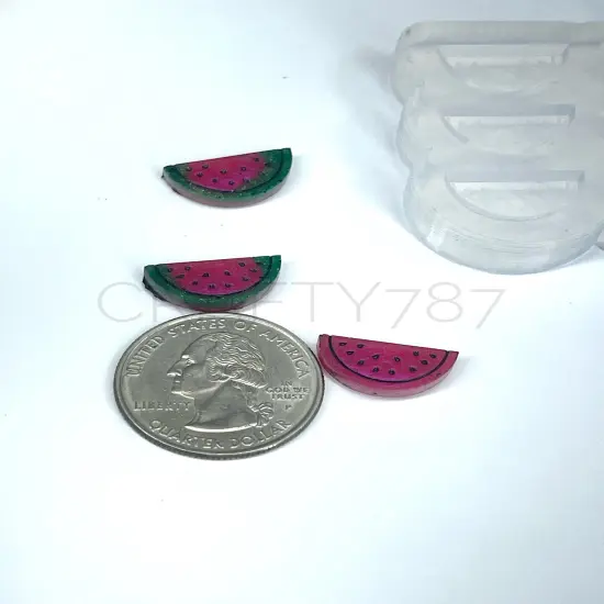 Watermelon Earring Stud Silicone Mold Style 2 (B10) {4}
