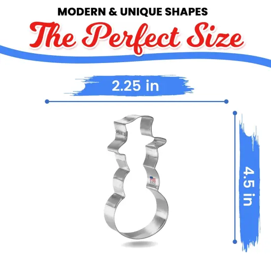 Snowman Cookie Cutter 4.5", CookieCutter.com, Tin Plated Steel, Handmade in the USA {2}