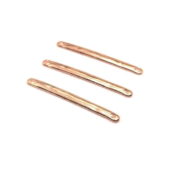 4, 20 or 50 Pieces: Rose Gold 33x3mm Simple Minimalist Bar Connectors {1}