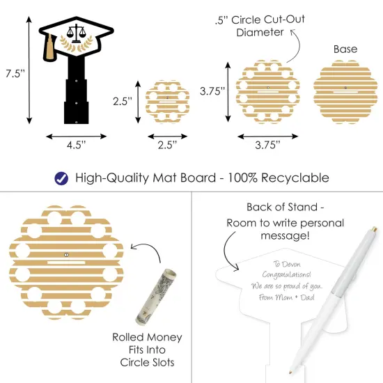 Big Dot of Happiness Law School Grad - DIY Future Lawyer Graduation Party Money Holder Gift - Cash Cake {4}