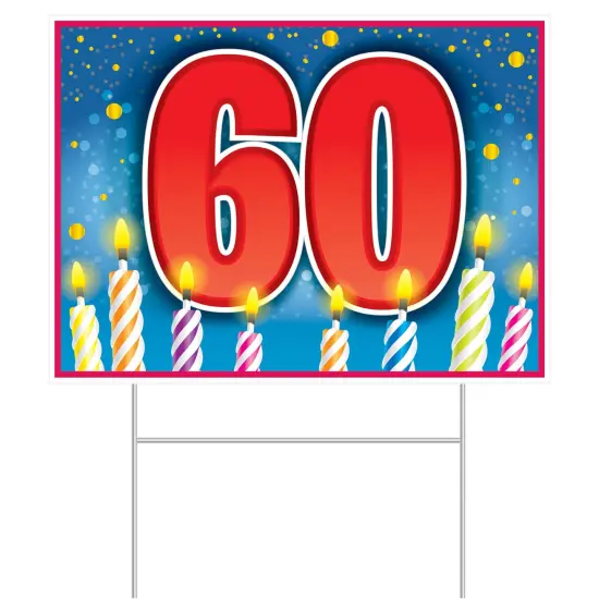 Plastic60Birthday Yard Sign, (Pack Of 6) {1}